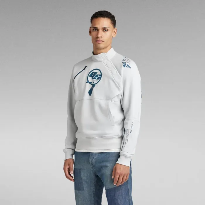 Sweatshirts and Hoodies Men GStar RAW Sobiru Anorak Loose Sweater Magnesium