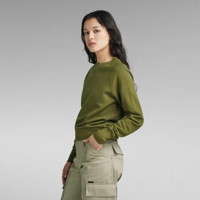 Sweatshirts and Hoodies Women GStar RAW Raglan Logo Sweater Dark Olive