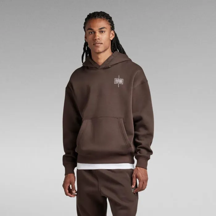 Sweatshirts and Hoodies Women GStar RAW Unisex Core Loose Hooded Sweater Coffee Bean