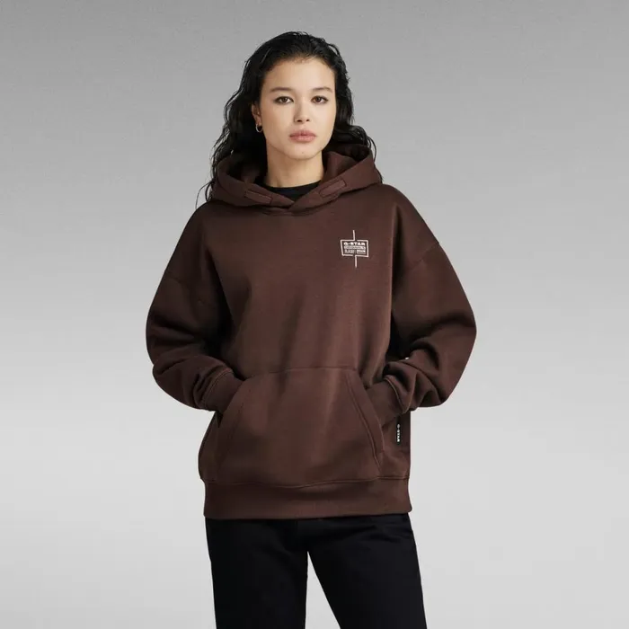 Sweatshirts and Hoodies Women GStar RAW Unisex Core Loose Hooded Sweater Coffee Bean