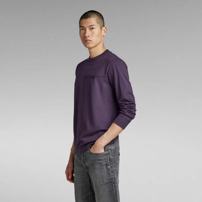 TShirts and Polos Men GStar RAW Aviaton Lightweight Sweater Carbonne Purple