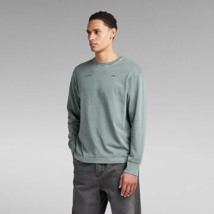 TShirts and Polos Men GStar RAW Back Typography Boxy TShirt Grey Moss
