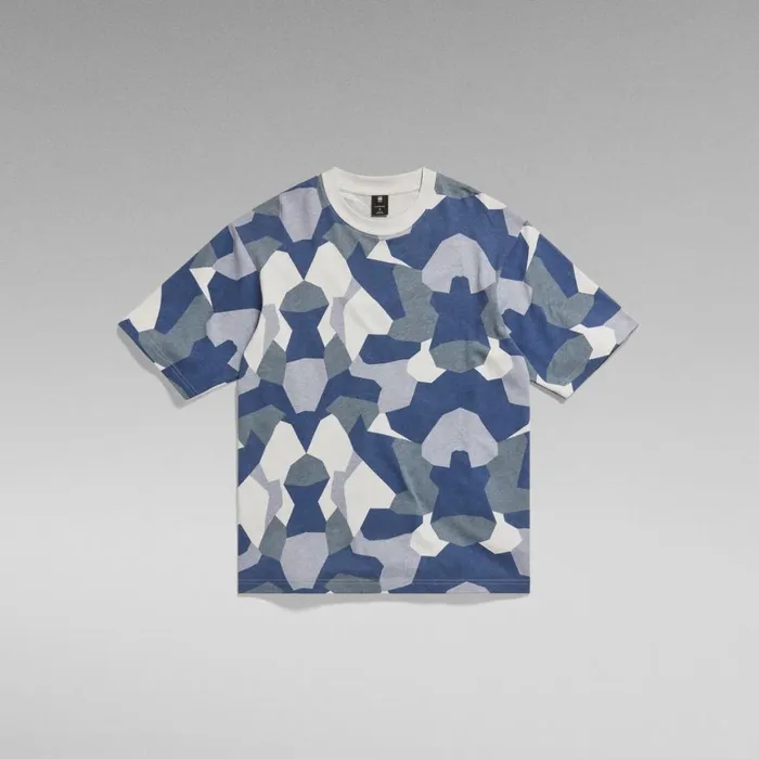 TShirts and Polos Men GStar RAW Oversized Boxy TShirt Symmetric Allover Oyster Mushroom Geo Camo
