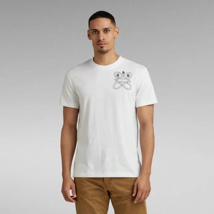 TShirts and Polos Men GStar RAW Puff Print Back Graphic TShirt White