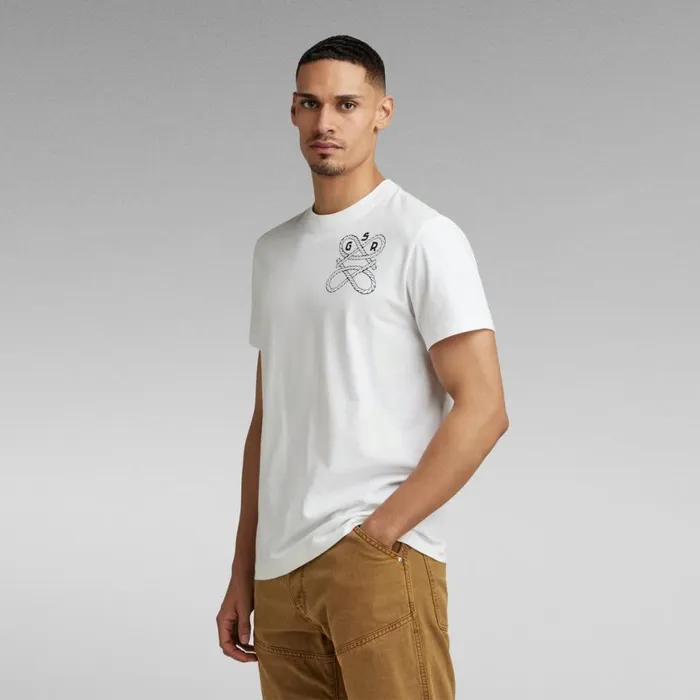 TShirts and Polos Men GStar RAW Puff Print Back Graphic TShirt White