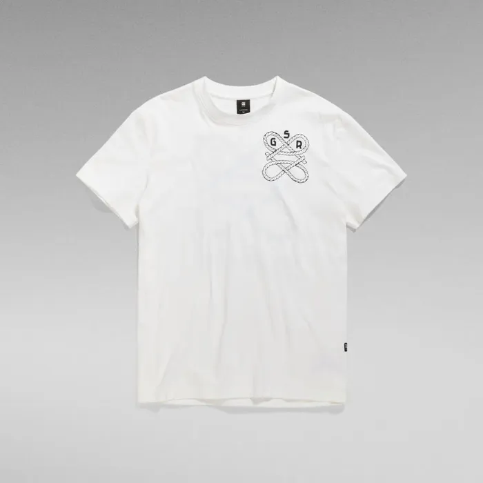 TShirts and Polos Men GStar RAW Puff Print Back Graphic TShirt White