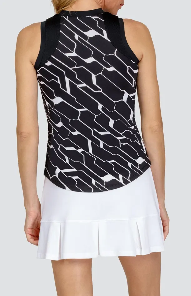 Tail Activewear Paz Tank 8211 Cascade Geo Onyx Women Tanks