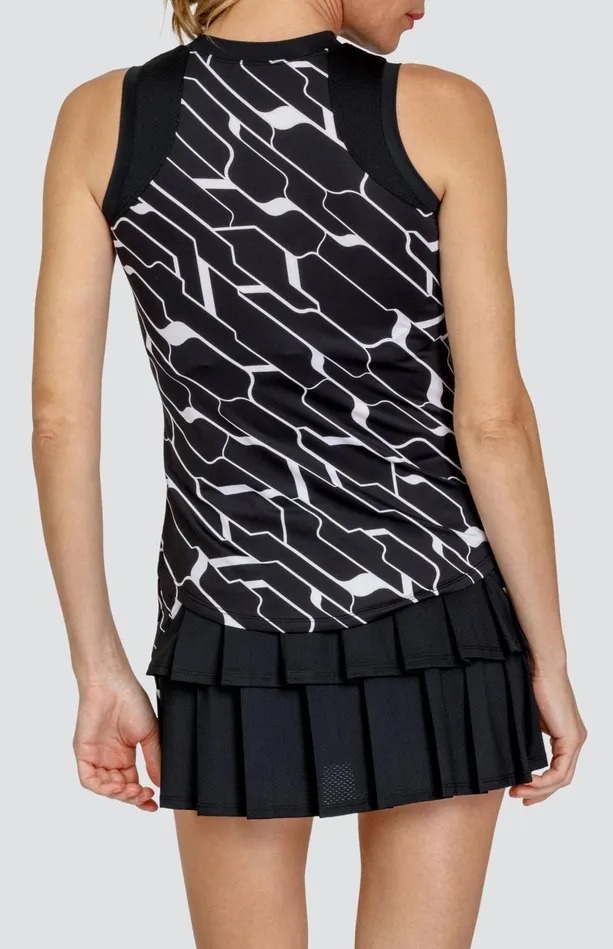 Tail Activewear Paz Tank 8211 Cascade Geo Onyx Women Tanks