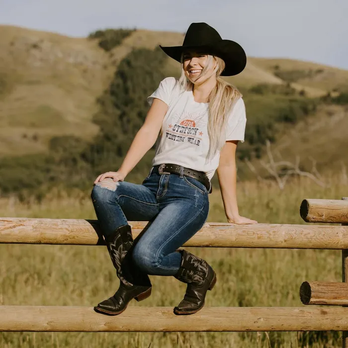 Tees Women Stetson Sunrise Graphic Tee White