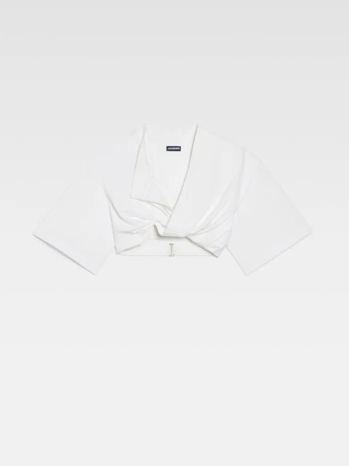 The Bahia Cropped Tshirt White Women JACQUEMUS Tops and Shirts