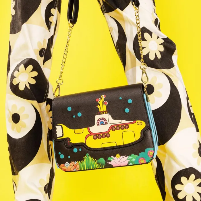 The Beatles Yellow Submarine Flap Pocket Crossbody Bag Unisex Loungefly Crossbody Bags
