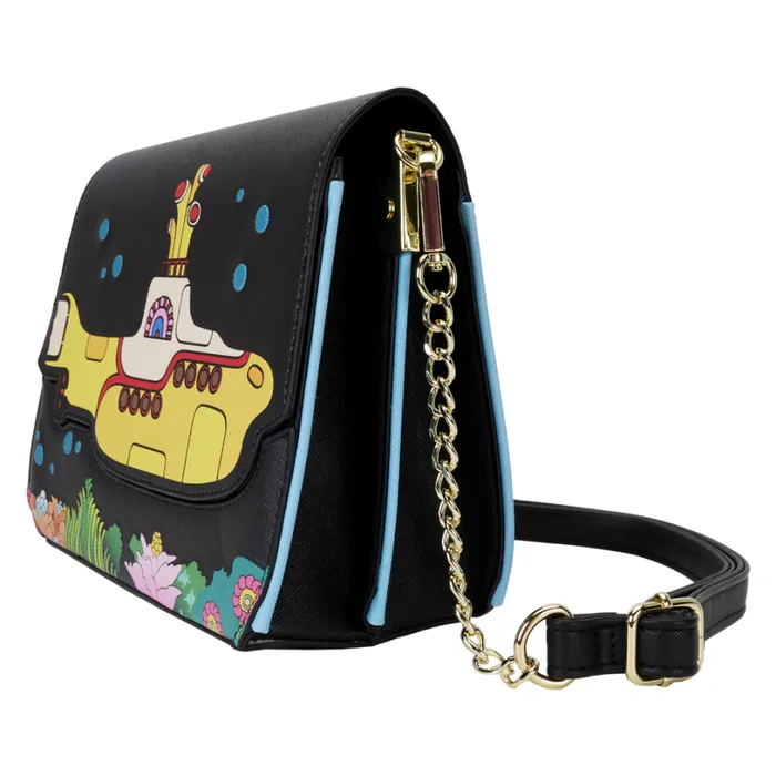 The Beatles Yellow Submarine Flap Pocket Crossbody Bag Unisex Loungefly Crossbody Bags