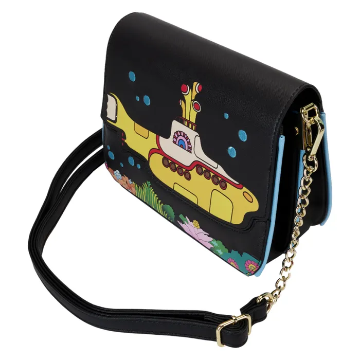 The Beatles Yellow Submarine Flap Pocket Crossbody Bag Unisex Loungefly Crossbody Bags