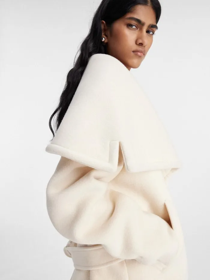 The Caruso Peacoat Offwhite Women JACQUEMUS Coats and Jackets