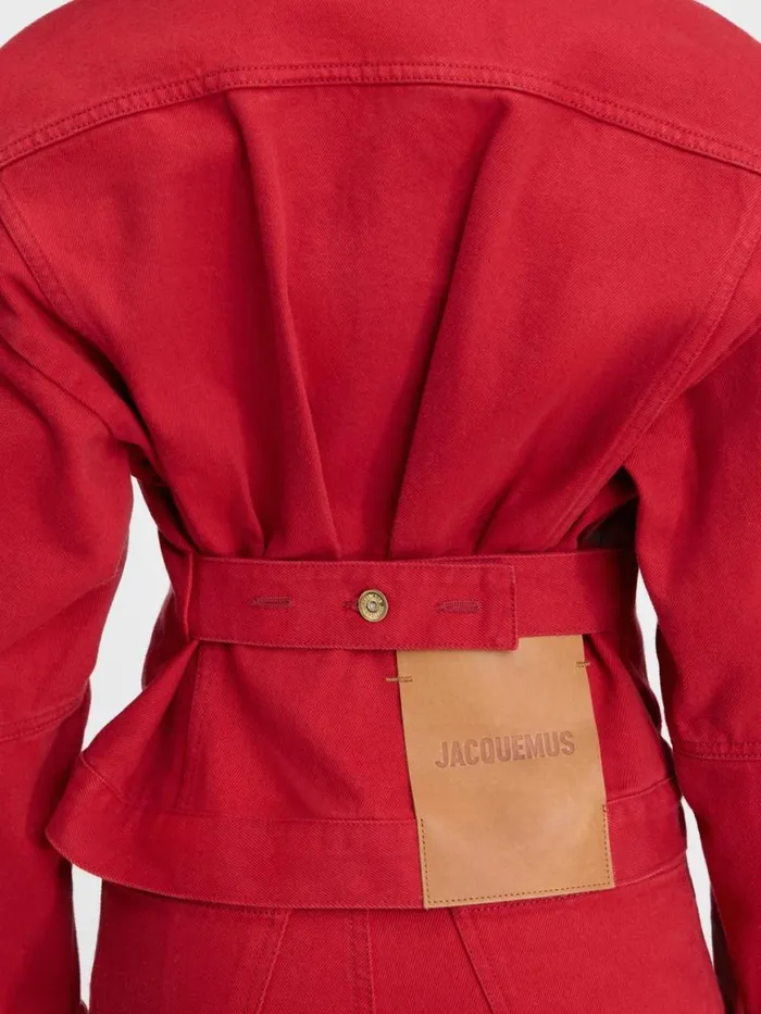 The Denim DeNmes Jacket Red Women JACQUEMUS Coats and Jackets The Denim DeNmes Jacket Red Women JACQUEMUS Coats and Jackets