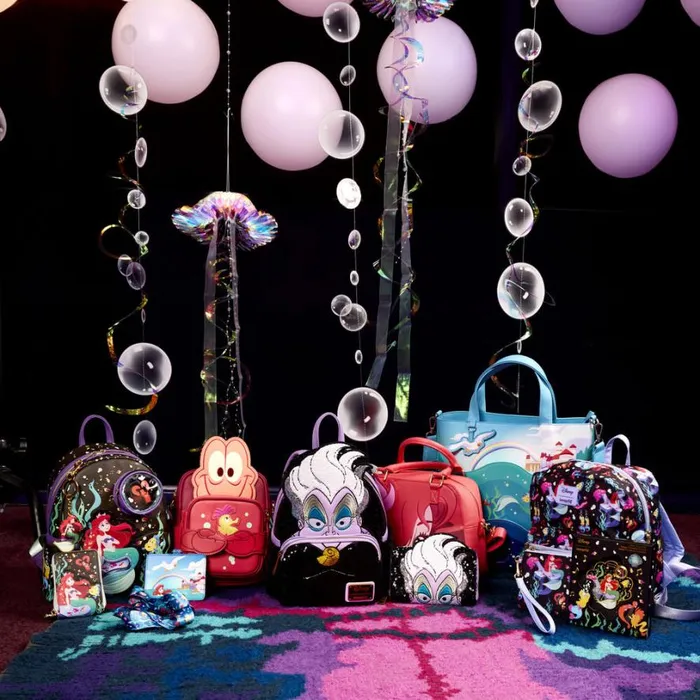 The Little Mermaid 35th Anniversary Exclusive Ursula Sequin Cosplay Zip Around Wallet Unisex Loungefly Bags and Wallets
