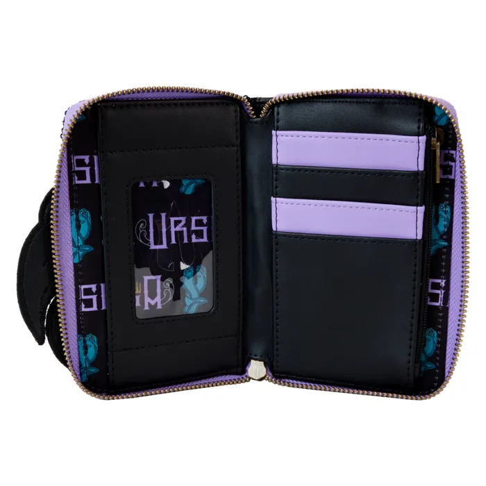 The Little Mermaid 35th Anniversary Exclusive Ursula Sequin Cosplay Zip Around Wallet Unisex Loungefly Bags and Wallets