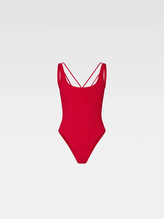 The Signature Swimsuit Dark Red Women JACQUEMUS Swimwear
