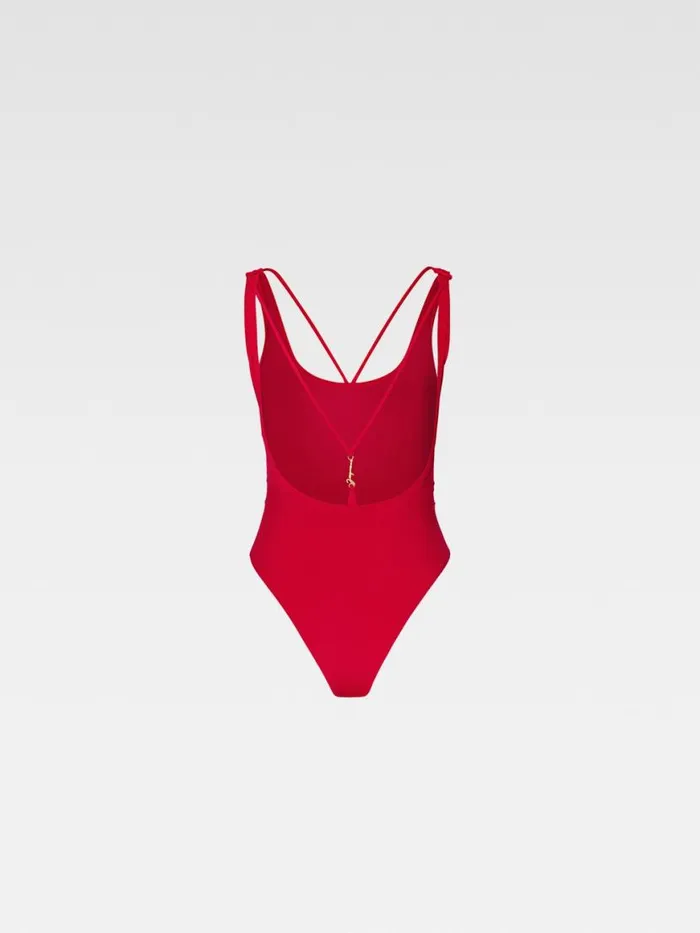 The Signature Swimsuit Dark Red Women JACQUEMUS Swimwear