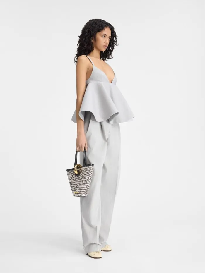 The Vela Top Light Grey Women JACQUEMUS Tops and Shirts