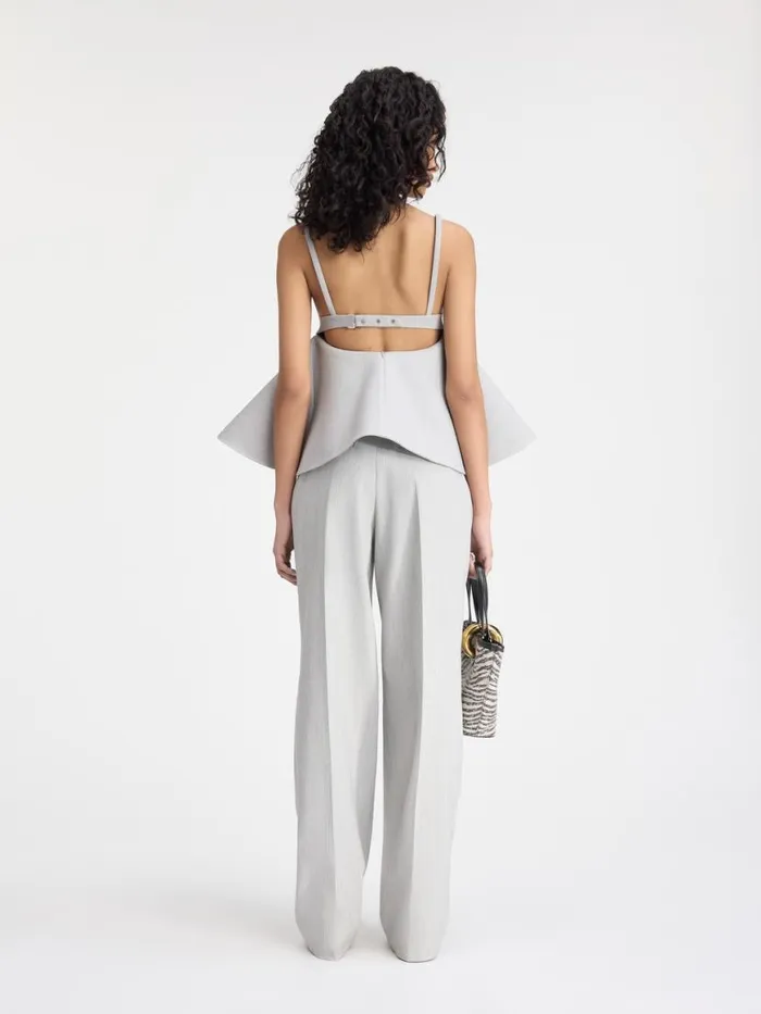 The Vela Top Light Grey Women JACQUEMUS Tops and Shirts