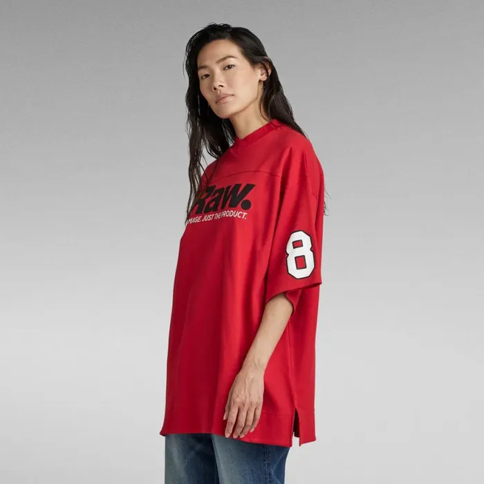 Tops and Tshirts Women GStar RAW 5XL RAW Tight Mock VNeck TShirt Acid Red