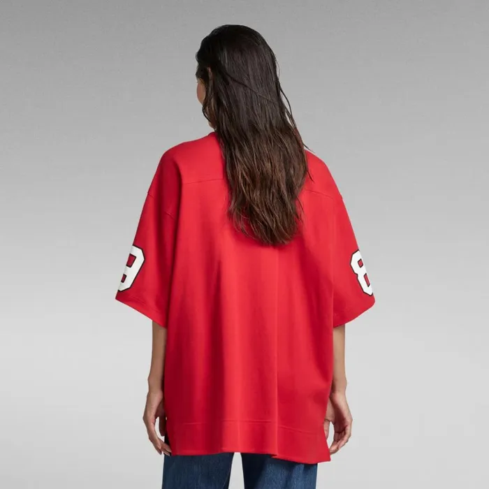 Tops and Tshirts Women GStar RAW 5XL RAW Tight Mock VNeck TShirt Acid Red