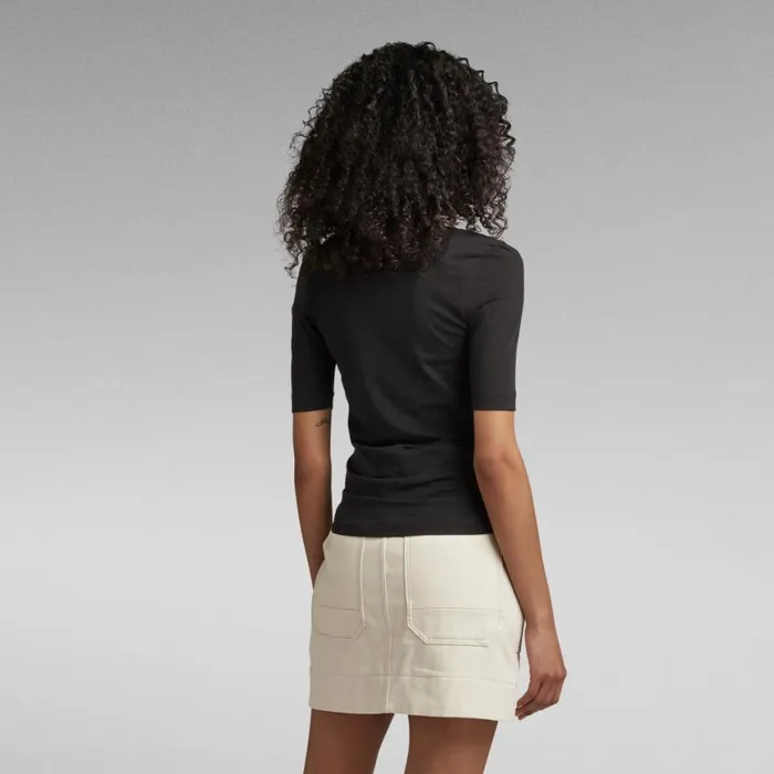 Tops and Tshirts Women GStar RAW Adjustable Front Slim VNeck Top Dark Black