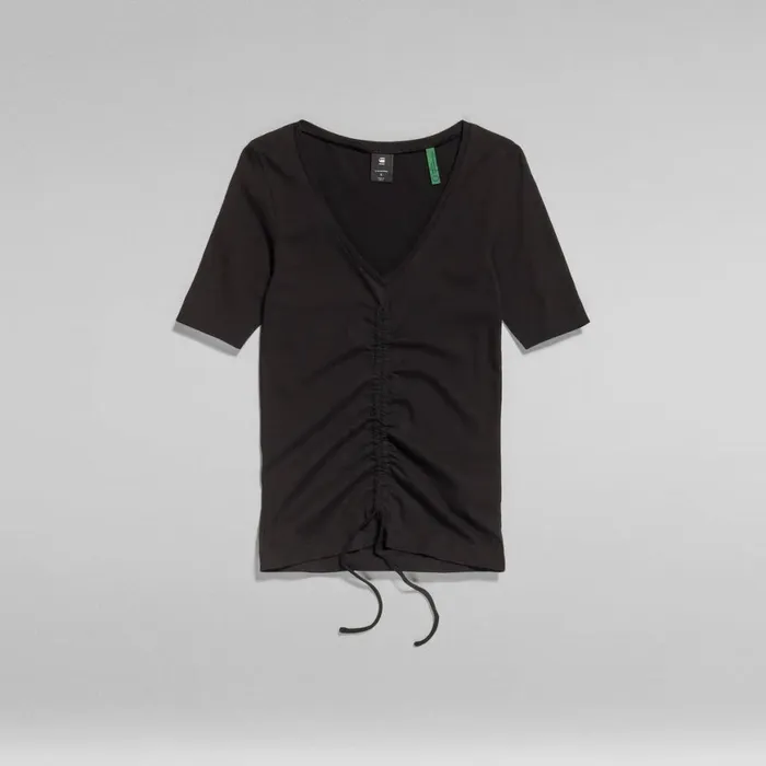 Tops and Tshirts Women GStar RAW Adjustable Front Slim VNeck Top Dark Black