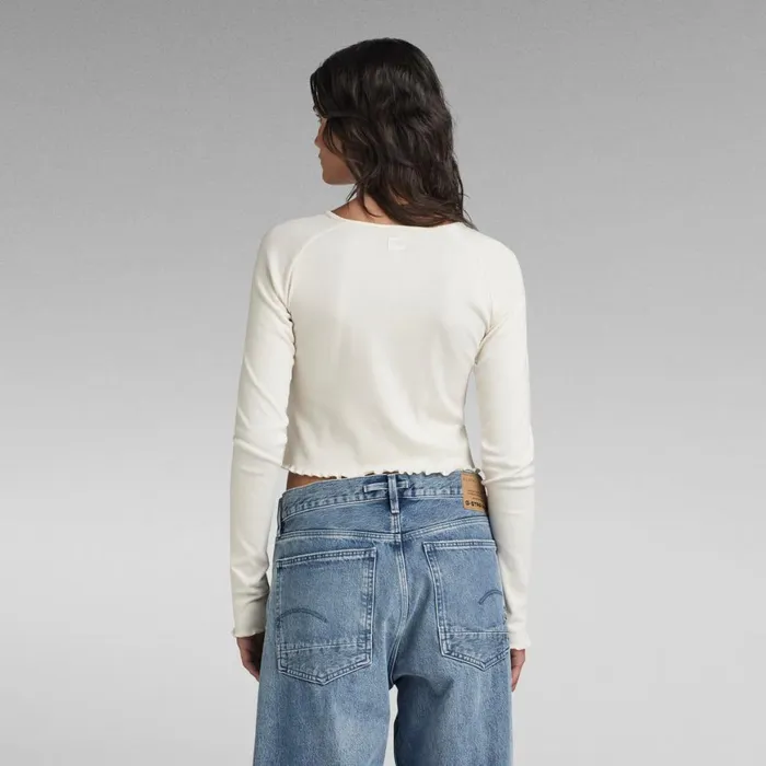 Tops and Tshirts Women GStar RAW Cropped Baby Sister Raglan Top Eggnog
