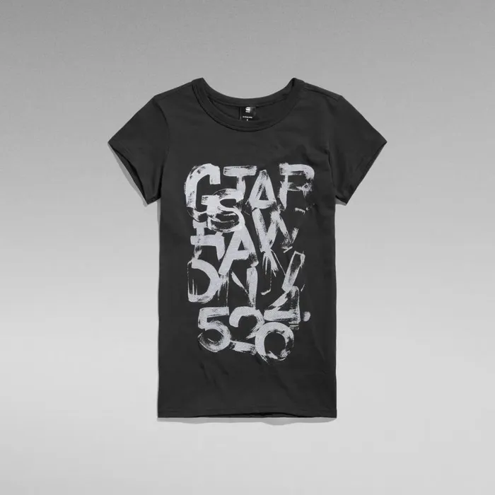 Tops and Tshirts Women GStar RAW Graphic 2 Slim Top Dark Black