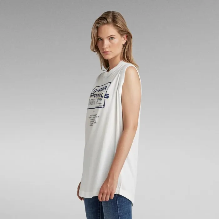 Tops and Tshirts Women GStar RAW Lash Originals Loose Tank Top Milk