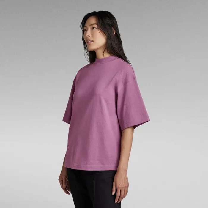 Tops and Tshirts Women GStar RAW Mock Neck Loose TShirt Grapeade