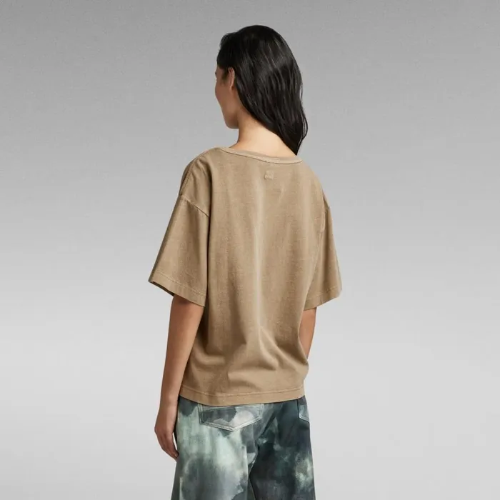 Tops and Tshirts Women GStar RAW Overdyed Deep VNeck Loose Top Renaissance Dk Toggee Gd