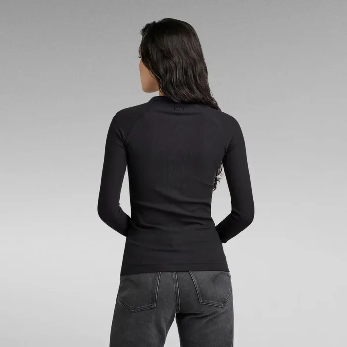 Tops and Tshirts Women GStar RAW Slim Rib Top Dark Black