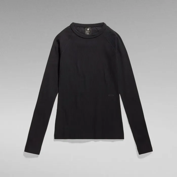 Tops and Tshirts Women GStar RAW Slim Rib Top Dark Black