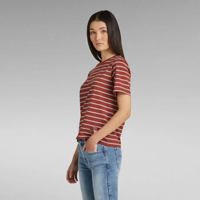 Tops and Tshirts Women GStar RAW Stripe Small Graphic TShirt Auburniceberg Green