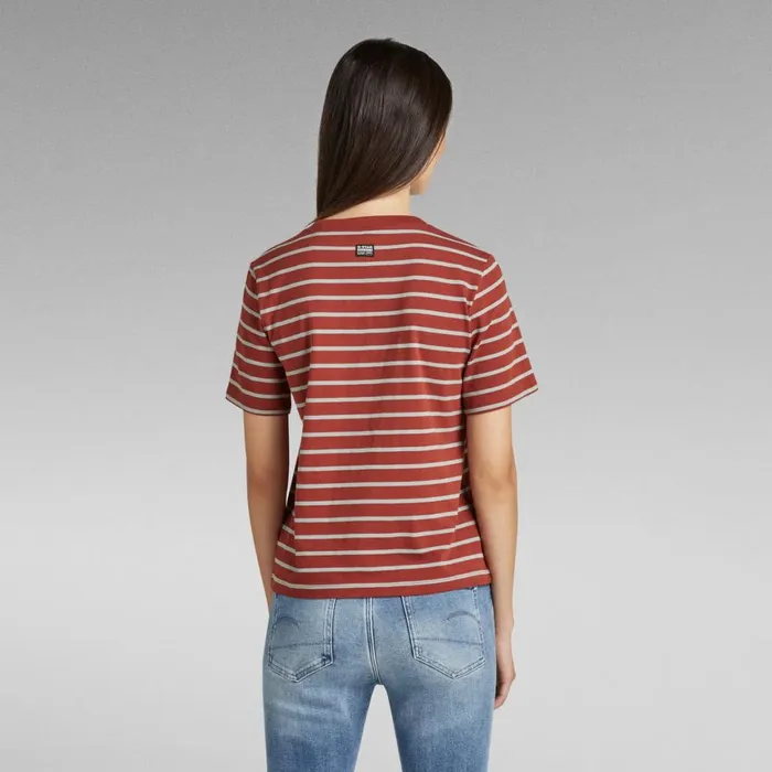 Tops and Tshirts Women GStar RAW Stripe Small Graphic TShirt Auburniceberg Green