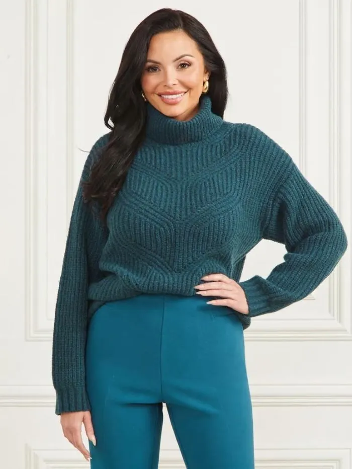 Tops And Sweaters Women Marciano Michelle WoolBlend Sweater Blue Opal Tops And Sweaters Women Marciano Michelle WoolBlend Sweater Blue Opal