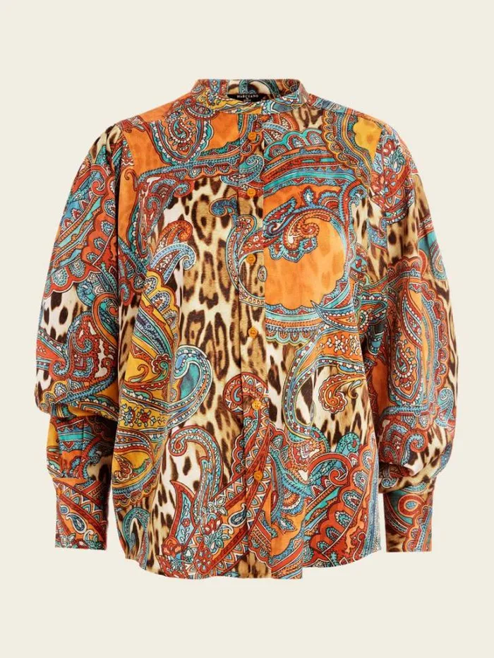 Tops And Sweaters Women Marciano Phoenix Rising Yvonne Blouse Phoenix Rising Print Tops And Sweaters Women Marciano Phoenix Rising Yvonne Blouse Phoenix Rising Print