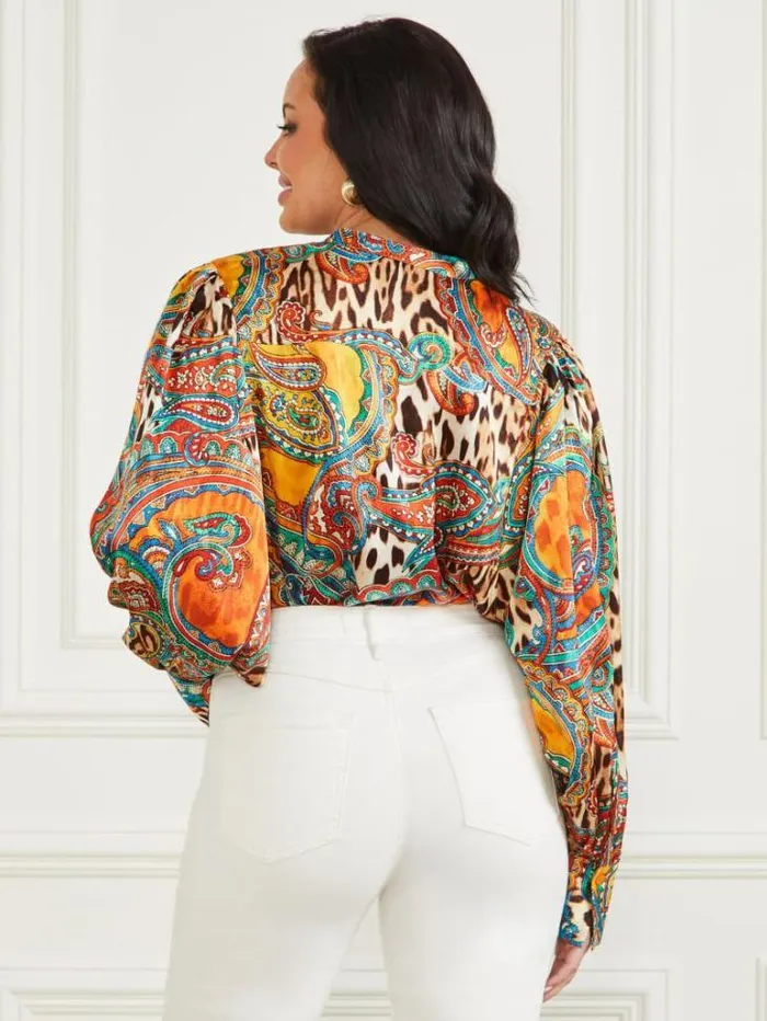 Tops And Sweaters Women Marciano Phoenix Rising Yvonne Blouse Phoenix Rising Print Tops And Sweaters Women Marciano Phoenix Rising Yvonne Blouse Phoenix Rising Print