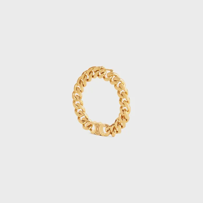 Triomphe Gourmette Bracelet In Brass With Gold Finish Gold Women CELINE BRACELETS