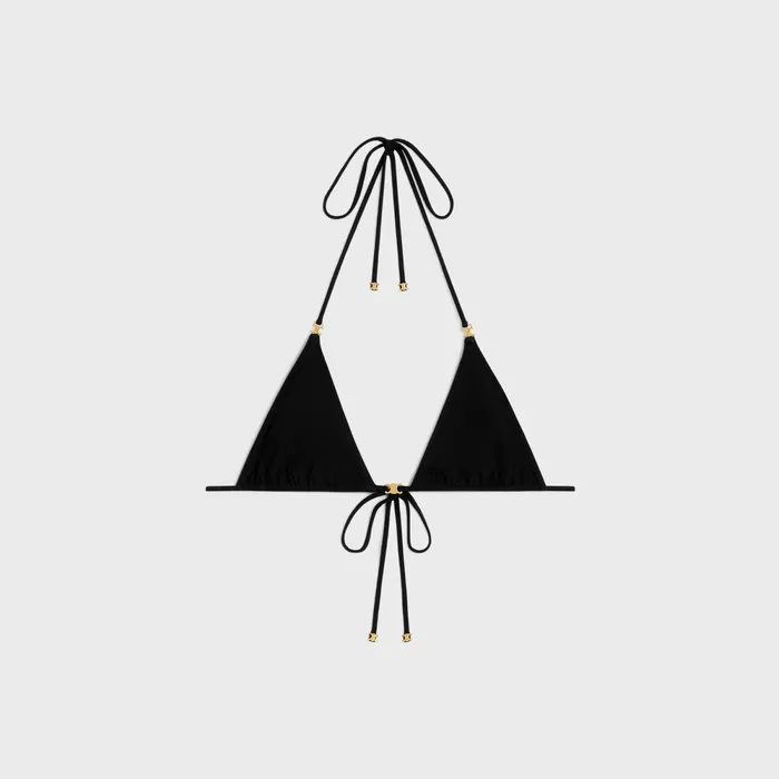 Triomphe Triangle Top In Matte Jersey Black Women CELINE SWIMWEAR AND LINGERIE Triomphe Triangle Top In Matte Jersey Black Women CELINE SWIMWEAR AND LINGERIE