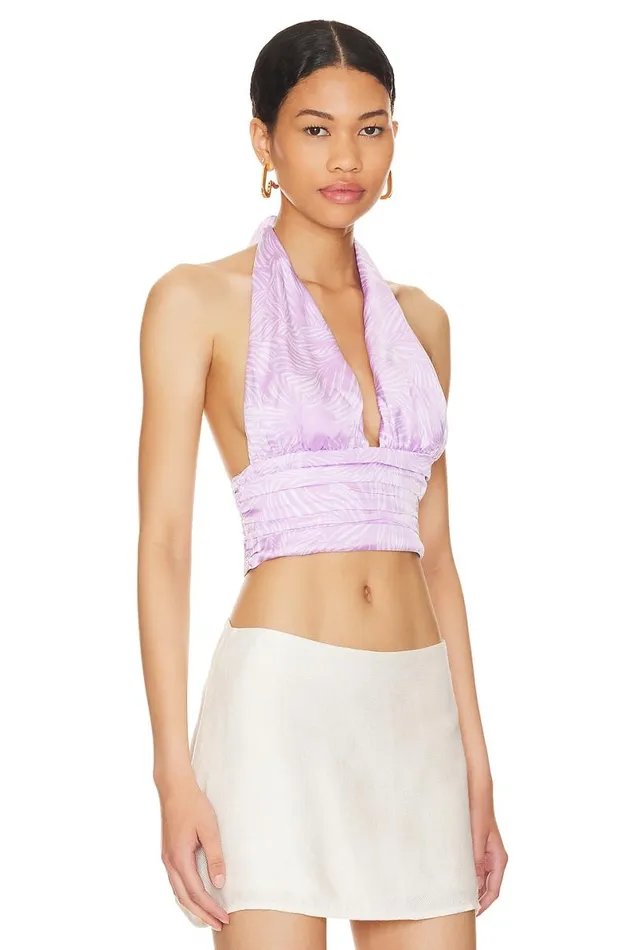 Venice Top Lilac Palm Floral Women Lovers and Friends Tops