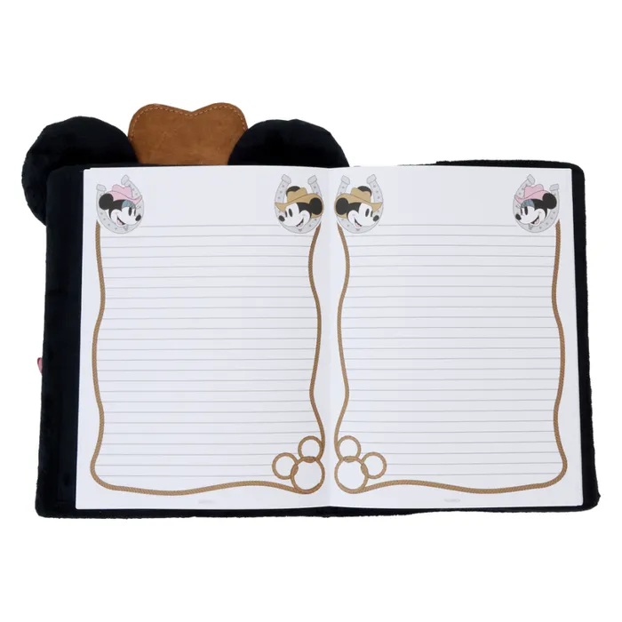 Western Mickey Mouse Cosplay Plush Refillable Stationery Journal Unisex Loungefly Small Accessories Western Mickey Mouse Cosplay Plush Refillable Stationery Journal Unisex Loungefly Small Accessories