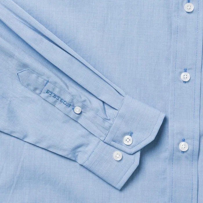 Western Shirts Men Stetson Blue Solid OnePocket SnapFront Shirt Blue