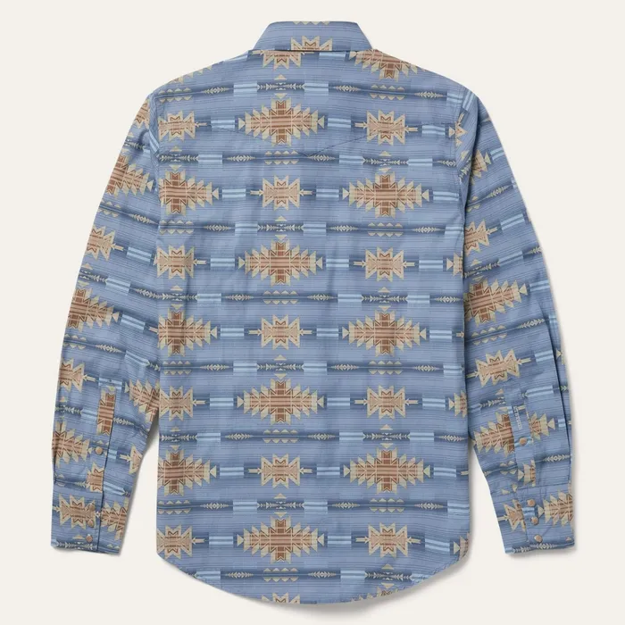 Western Shirts Men Stetson Desert Horizon Shirt Blue