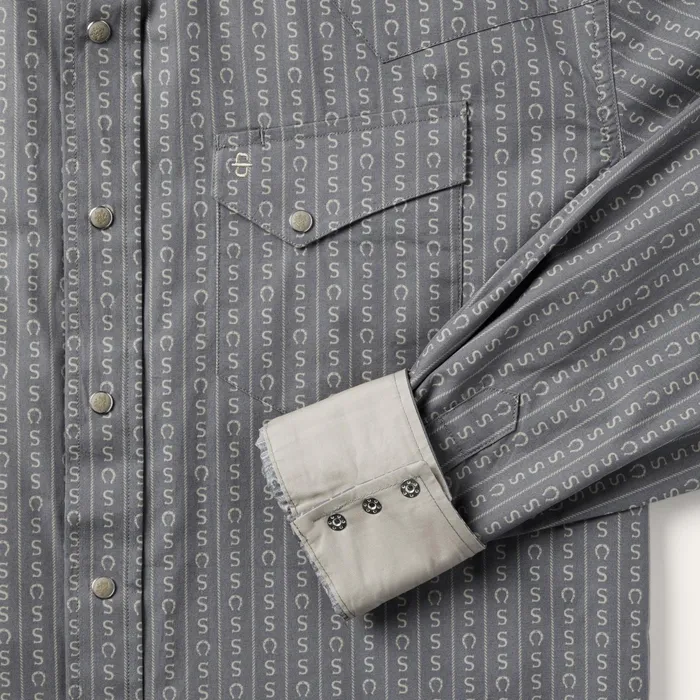 Western Shirts Men Stetson Horseshoe Stripe Print Shirt Horseshoe Stripe Print Shirt