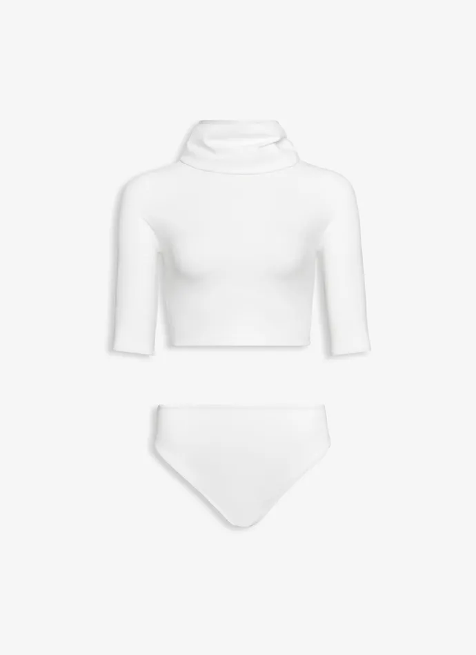 White ALAIA TRIKINI IN JERSEY Women Alaa Swimwear
