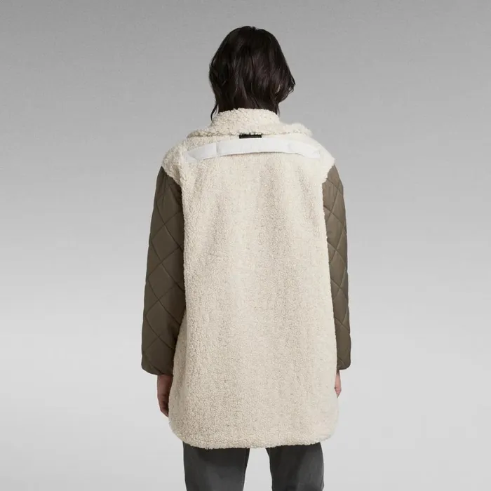 Winter Coats Women GStar RAW Teddy Mix Jacket Ecru